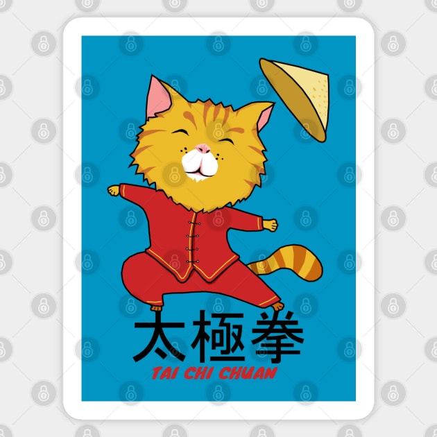 Tai Chi Chuan Cat Sticker by KewaleeTee